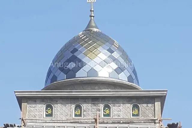 Kubah Masjid Stainless Gold, Garansi 10 Tahun Tetap Berkilau